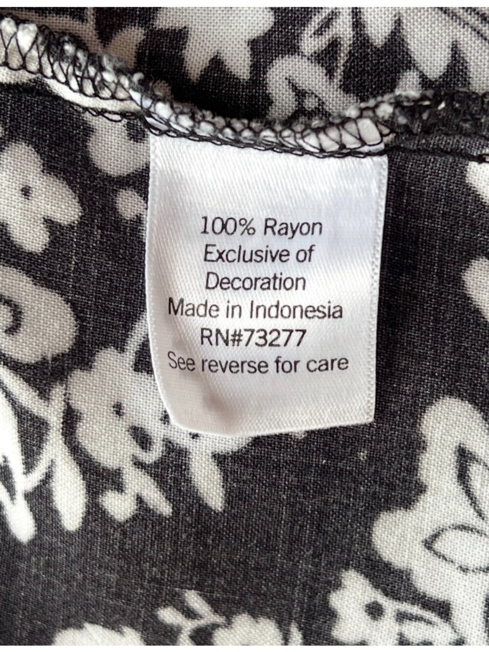 Croft & Barrow Dress Size PXL Black & White Button Down Tie Belt Floral Career - Picture 10 of 13